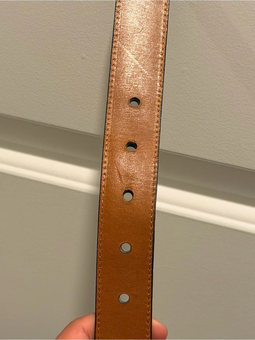 Polo Ralph Lauren Brown Croc Embossed Italian Leather Belt Mens 36